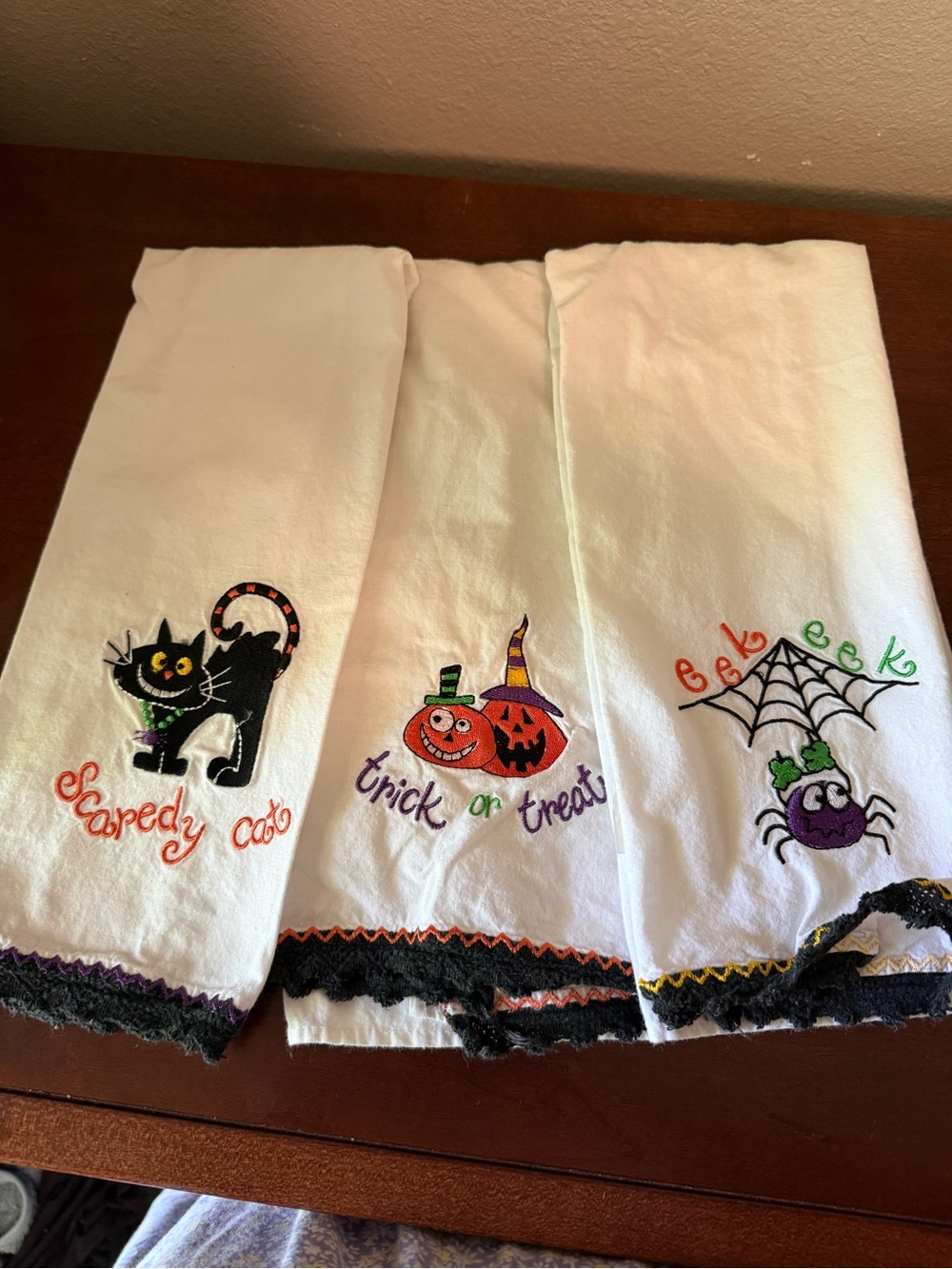 Halloween tea towels set of 3
